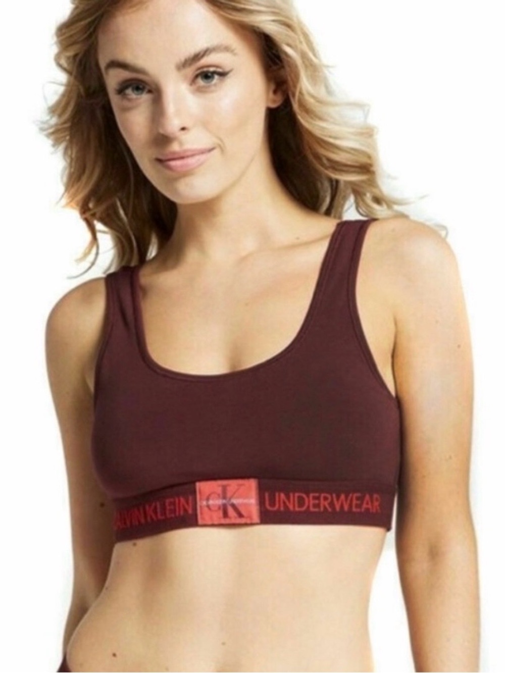 Calvin Klein maroon bralette Logo Burgundy Sports Bra